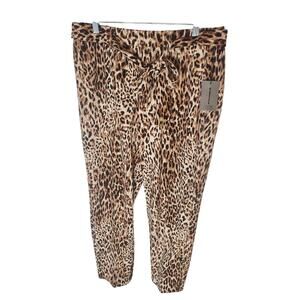 One by Chapter One Animal Print Pull on Slim Leg Pants, NWT, Large